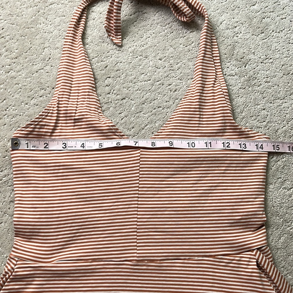 Pact Organic Cotton Shell Stripe Fit & Flare Halter Dress - S - Picture 7 of 12